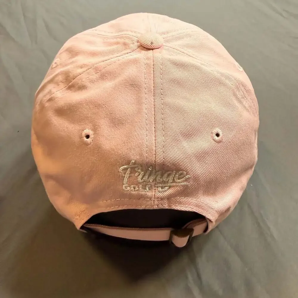 Fringe Golf Pink Dad Hat Adjustable Strapback Embroidered Logo Cotton